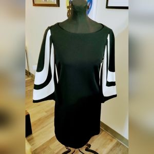 TRINA TURK HIJINX MOD BLACK RETRO TUNIC W/BELL SLEEVES